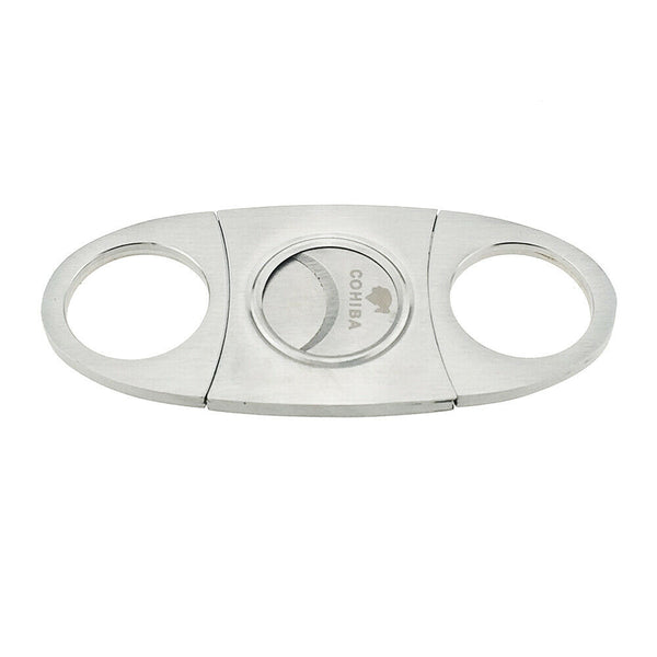 COHIBA Stainless Steel Cigar Cutter Guillotine Double Blades