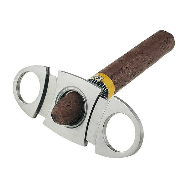 COHIBA Stainless Steel Cigar Cutter Guillotine Double Blades