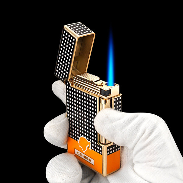 Cigar Lighter Torch Jet Flame Refillable Butane Gas Flintstones with Cigar Punch