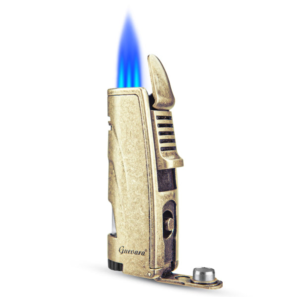 GUEVARA Torch Butane Lighters Fuel Refillable Lighter with Punch