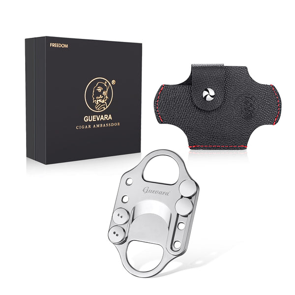 GUEVARA Cigar Cutter Stainless Steel Cutters with Gift Box