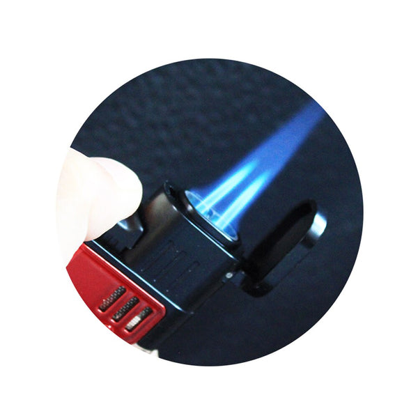 GUEVARA Torch Lighters Gas Pocket Windproof 2 Jet Cigar Lighter