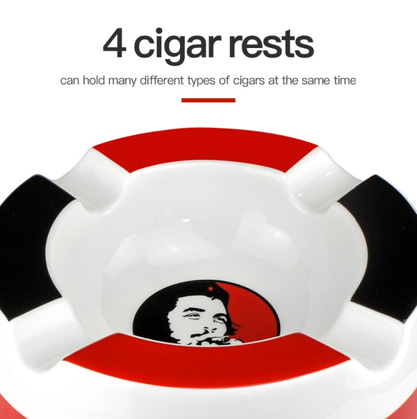 Guevara Home Portable Ceramic Cigar Ashtray 4 Holder