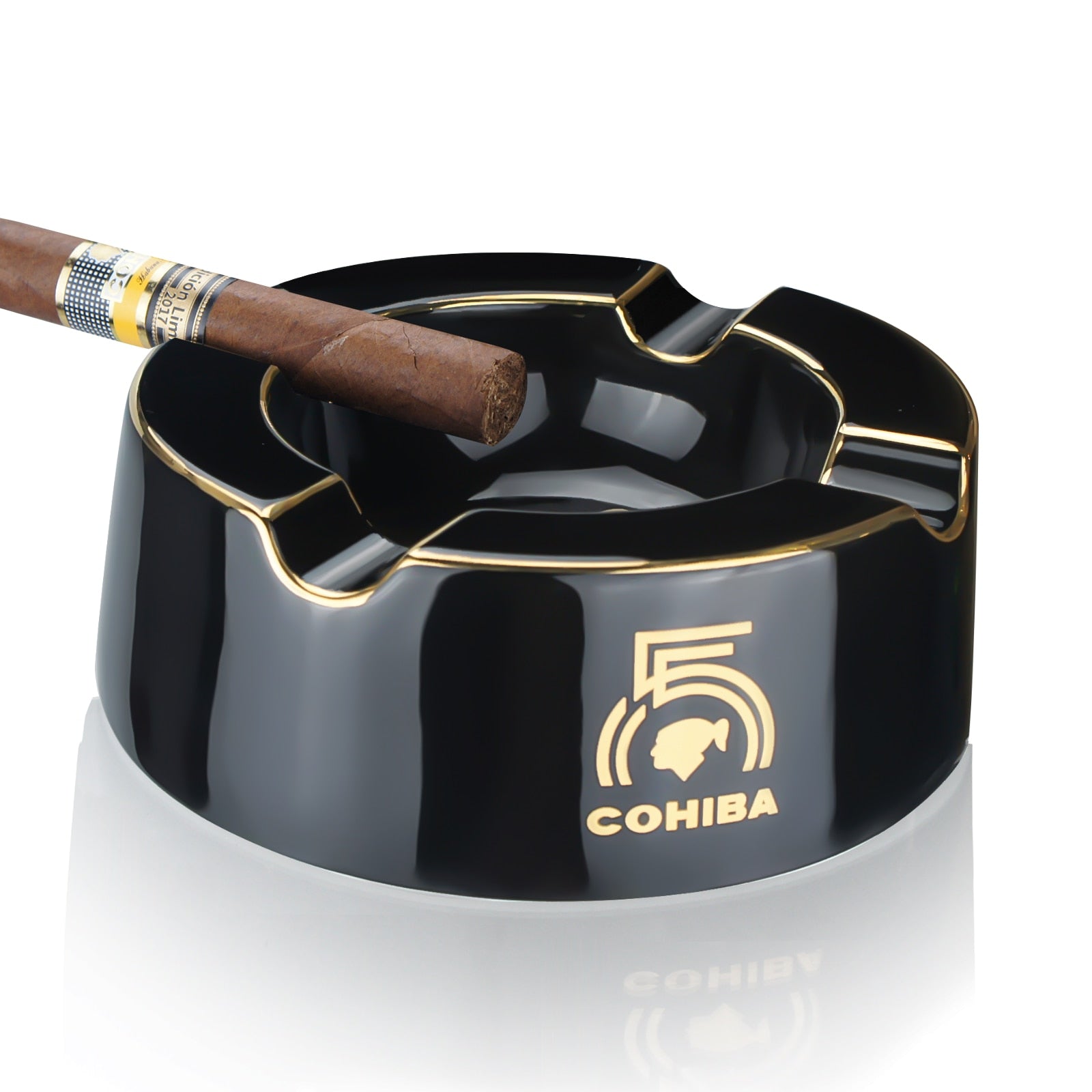 COHIBA Cigar Ashtray Big Ashtrays for 8 Round Cigarettes Large Rest  Outdoor Cigars Ashtray for Patio/Outside/Indoor Ashtray – guevara lux