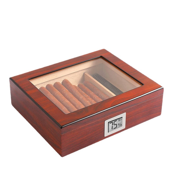 Cigar Humidor, Cigar Case, Cedar Wood Travel Portable Leather Cigar Hu