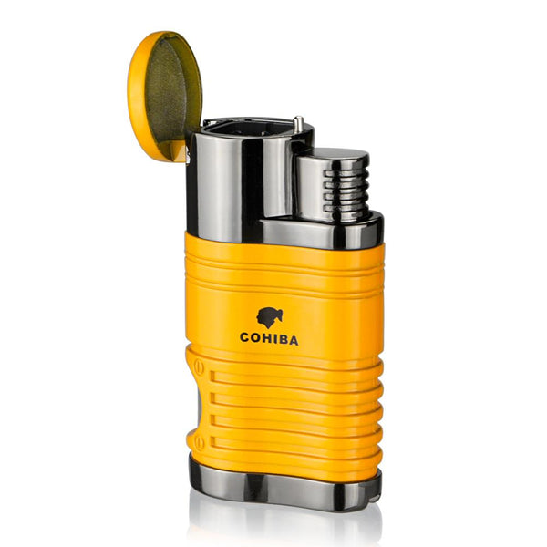 Cigar Lighter 4 Torch Jet Flame Refillable With Punch Portable Lighter